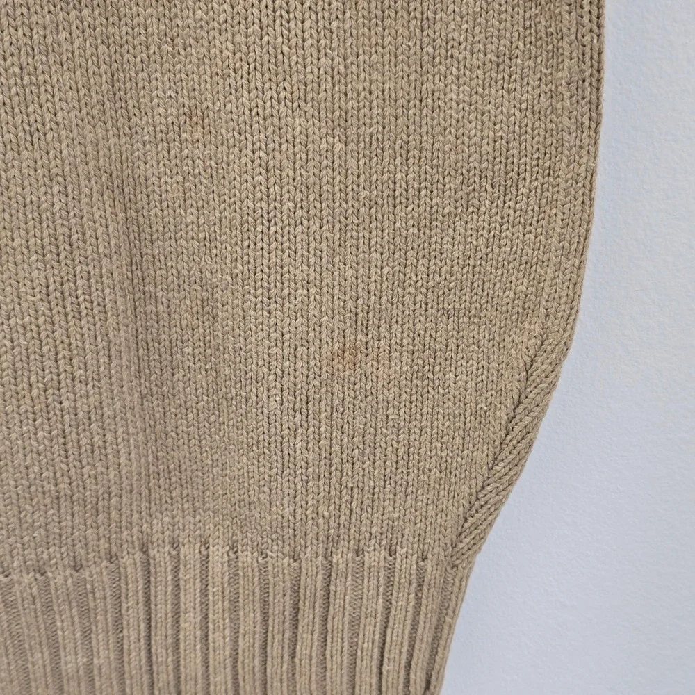 Polo Ralph Lauren Mens XL Tan Khaki Cotton V-Neck Knit Sweater Vest Pony‎ Logo